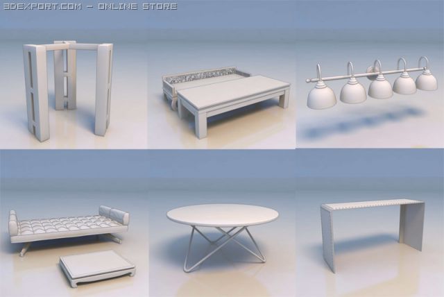 lights desk sofa couch 3D मॉडल .c4d .max .obj .3ds .fbx .stl .blend 