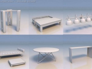 lights desk sofa couch 3D-Modell