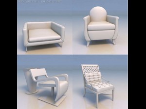 chair sofa desk 3D मॉडल