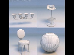 lights bar stool chair 3D Модель