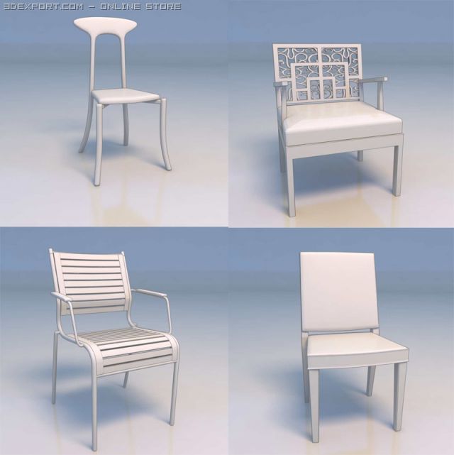 chair desk 3Dモデル .c4d .max .obj .3ds .fbx .stl .blend 