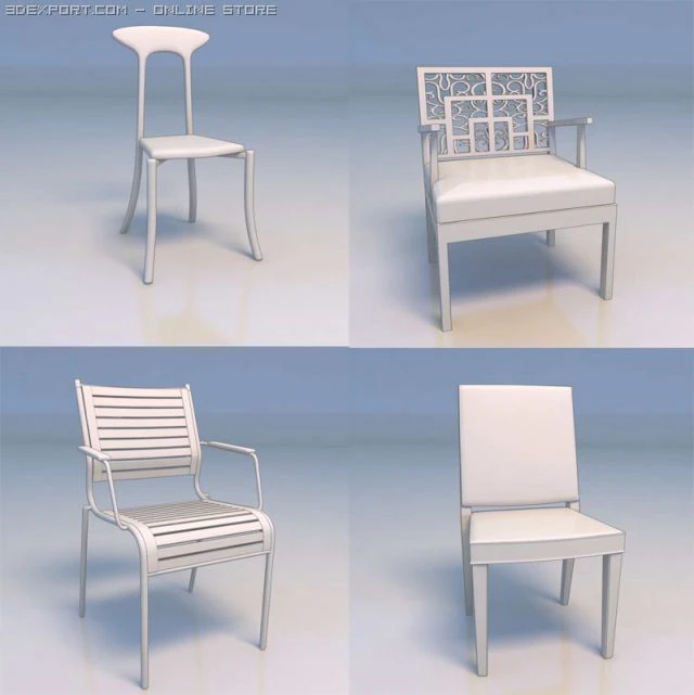 chair desk 3D Model .c4d .max .obj .3ds .fbx .stl .blend 