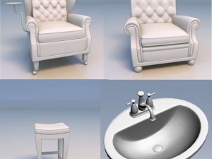 chair faucet desk 3D Model
