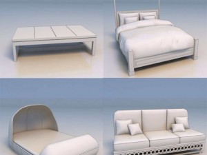 beds massage bed sofa 3D 모델