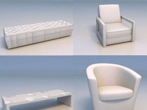 massage bed chair desk 3D Model