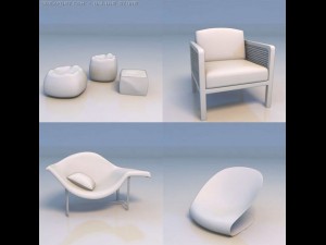 couch chair desk 3D 모델