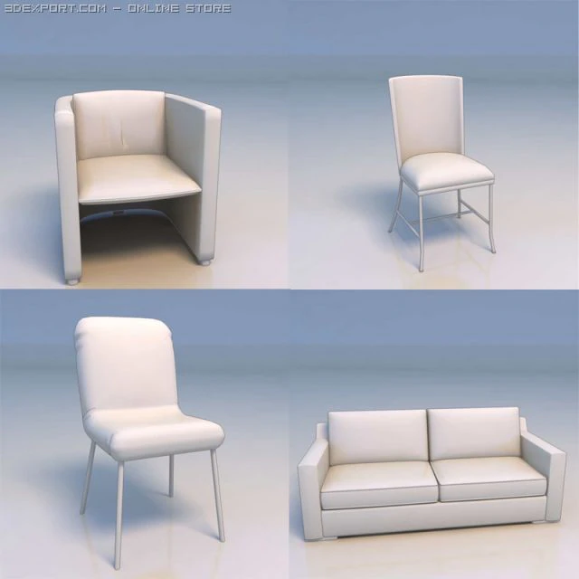 chair sofa couch 3D Model .c4d .max .obj .3ds .fbx .stl .blend 