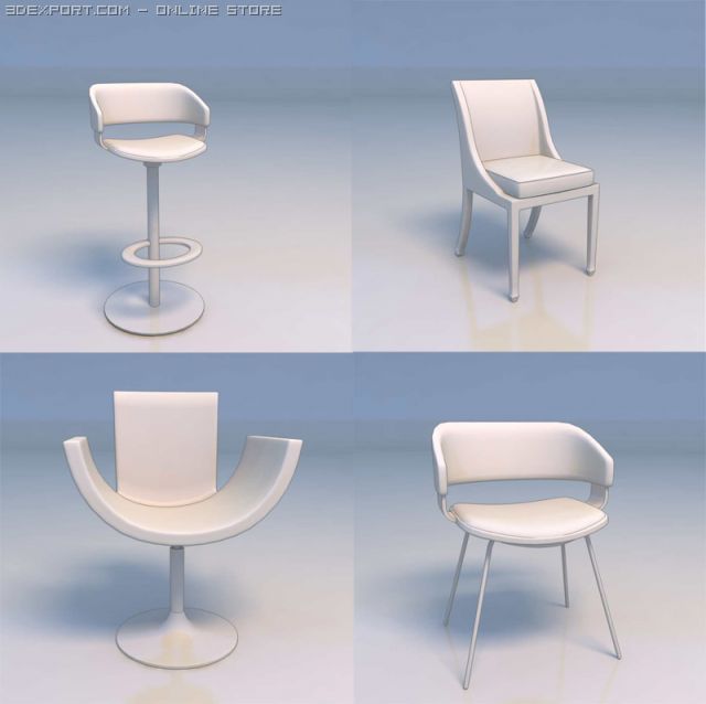 chair desk 3D 模型 .c4d .max .obj .3ds .fbx .stl .blend 