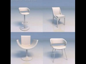 стул стол 3D Модель