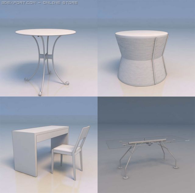 desk table 3D Model .c4d .max .obj .3ds .fbx .stl .blend