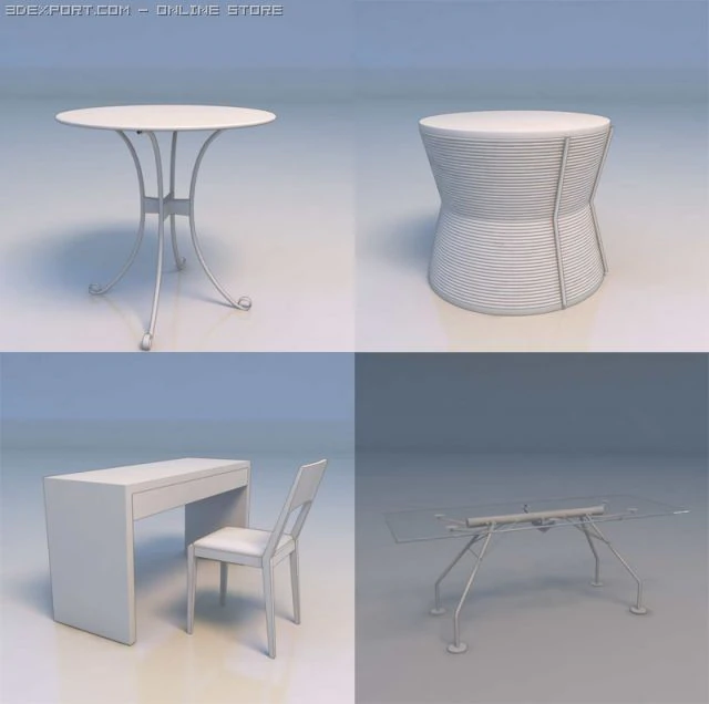 desk table 3D Model .c4d .max .obj .3ds .fbx .stl .blend