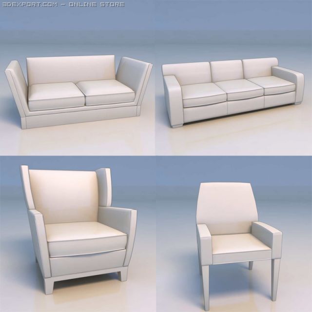 chair sofa desk Model 3D .c4d .max .obj .3ds .fbx .stl .blend 