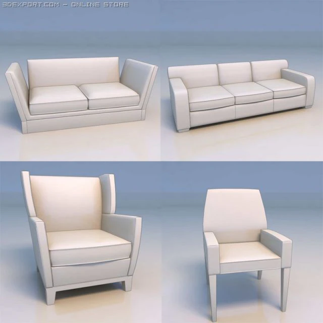 chair sofa desk 3D Model .c4d .max .obj .3ds .fbx .stl .blend
