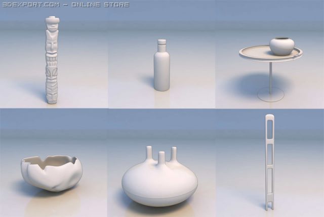 accessories art ashtray Model 3D .c4d .max .obj .3ds .fbx .stl .blend 