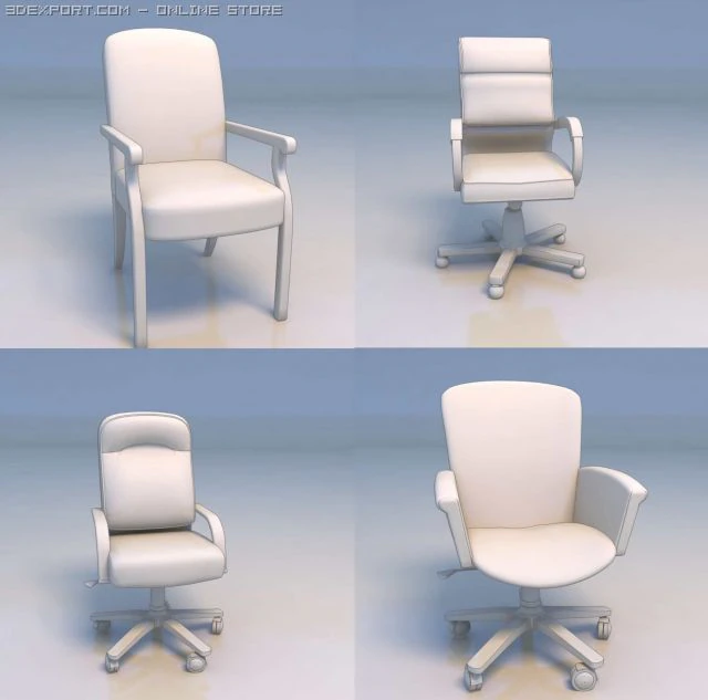 chair desk 3D Model .c4d .max .obj .3ds .fbx .stl .blend 