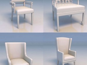 4 chairs Modèle 3D
