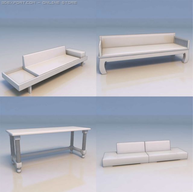 sofa table desk 3D Модель .c4d .max .obj .3ds .fbx .stl .blend 