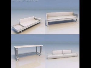 소파 테이블 책상 3D 모델