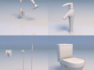 shower faucet toilet bathroom 3D Model