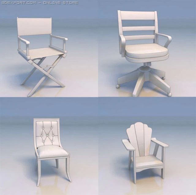 chair sofa 3D Model .c4d .max .obj .3ds .fbx .stl .blend 