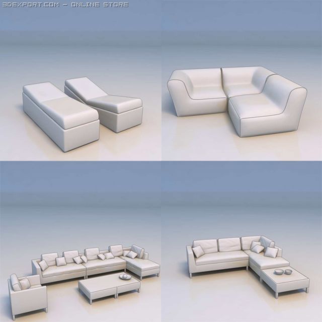 sofa couch 3D 모델 .c4d .max .obj .3ds .fbx .stl .blend 