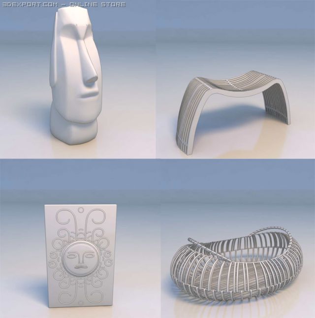 art accessories fruit dish 3D 模型 .c4d .max .obj .3ds .fbx .stl .blend 