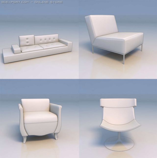 sofa chair 3D मॉडल .c4d .max .obj .3ds .fbx .stl .blend 
