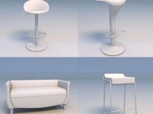 Barhocker, Stuhl, Sofa 3D Modell