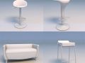 bar stool chair sofa Model 3D