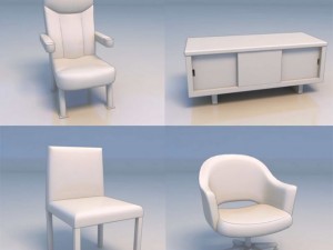 table chair desk Modelo 3D
