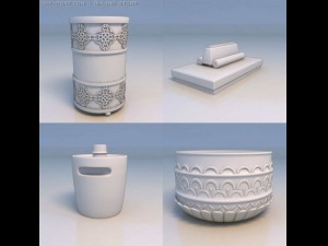 couch wastebasket accessories Modèle 3D