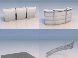 rail screen couch table 3D Модель