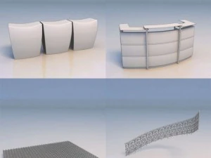 레일 스크린 소파 테이블 3D 모델