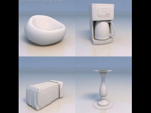 couch coffee candleholder 3D Model
