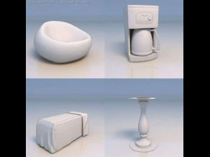 portacandele da caff&egrave; sul divano Modello 3D