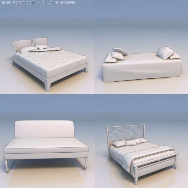 beds Model 3D .c4d .max .obj .3ds .fbx .stl .blend 