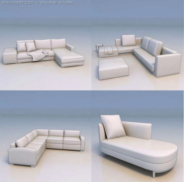 sofa couch 3D Model .c4d .max .obj .3ds .fbx .stl .blend 