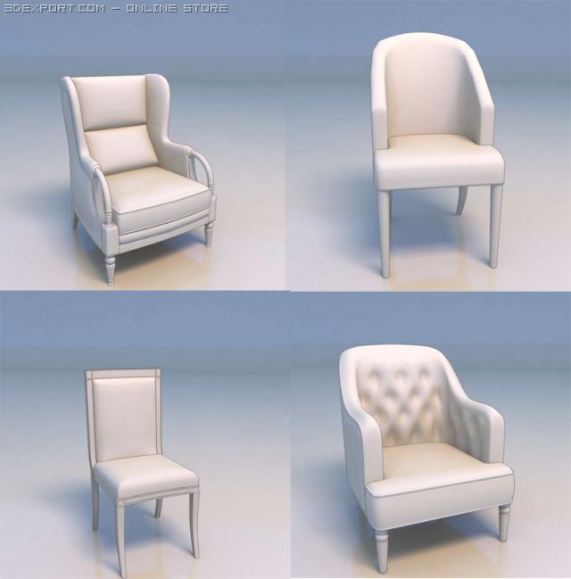 chair couch 3D Model .c4d .max .obj .3ds .fbx .stl .blend 