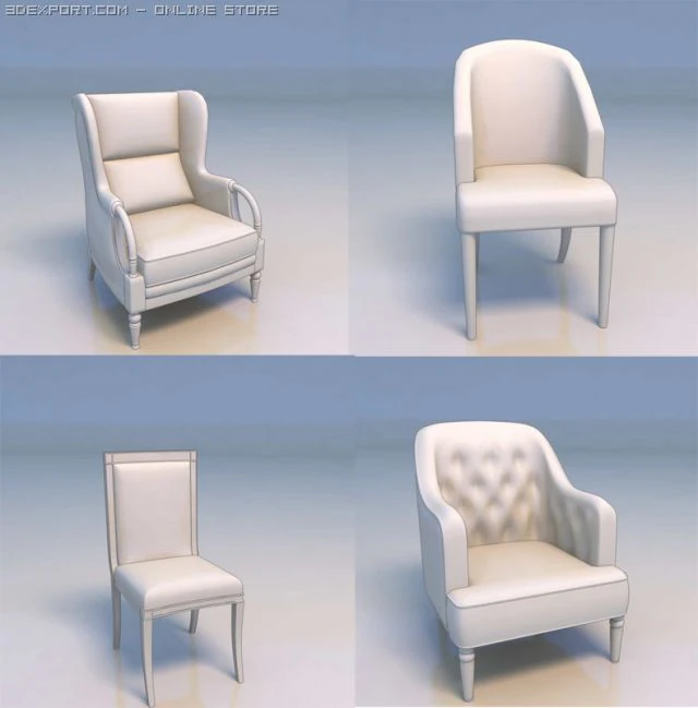 chair couch 3D Model .c4d .max .obj .3ds .fbx .stl .blend 