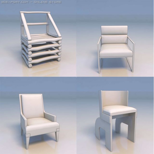 chair couch 3D 模型 .c4d .max .obj .3ds .fbx .stl .blend