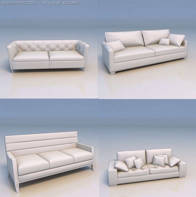 sofa couch 3D Model .c4d .max .obj .3ds .fbx .stl .blend 