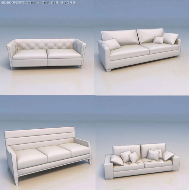 sofa couch 3D Model .c4d .max .obj .3ds .fbx .stl .blend 