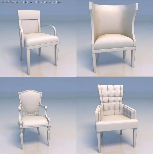 chair sofa couch 3D Model .c4d .max .obj .3ds .fbx .stl .blend 