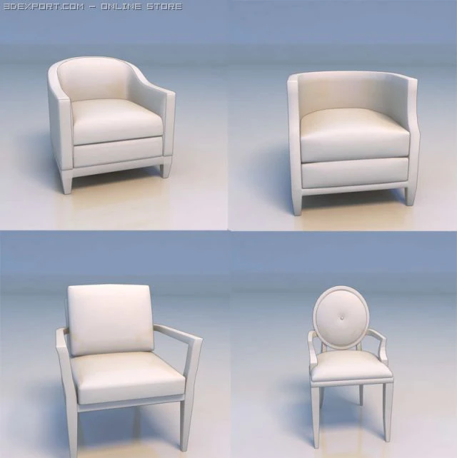 chair couch sofa 3D Model .c4d .max .obj .3ds .fbx .stl .blend 