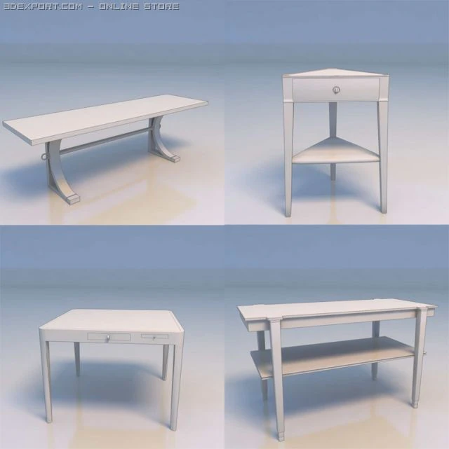 table 3D Model .c4d .max .obj .3ds .fbx .stl .blend 