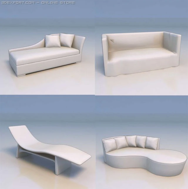 sofa lounge chair 3D Model .c4d .max .obj .3ds .fbx .stl .blend