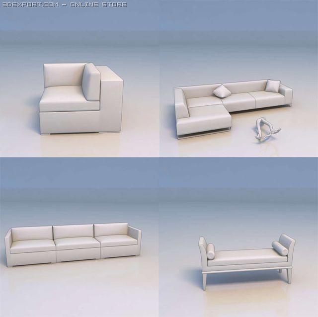 sofa couch 3Dモデル .c4d .max .obj .3ds .fbx .stl .blend 