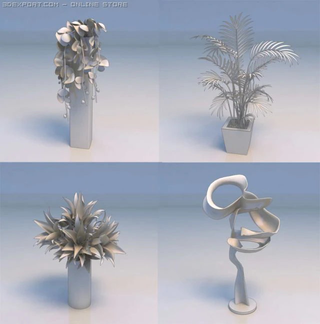 flower accessories art 3D Model .c4d .max .obj .3ds .fbx .stl .blend 