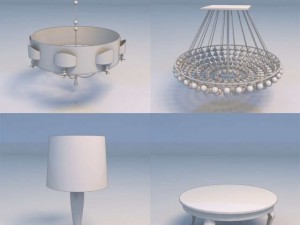 lights table round table 3D Model