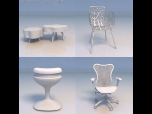 chair table barstool 3D Model